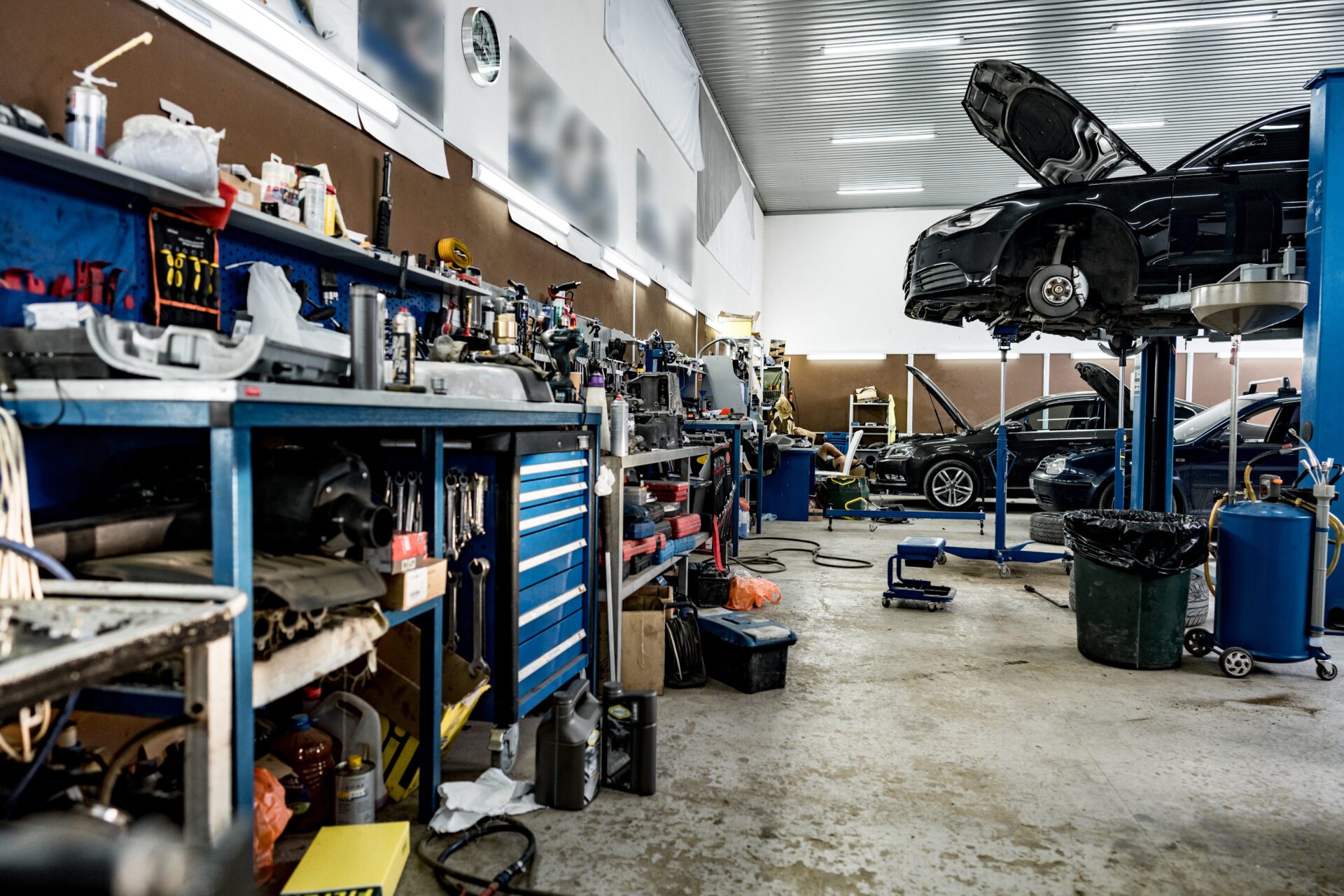 Car service center. Auomobile tools for repair and check up Car service center. Auomobile tools for repair and check up
